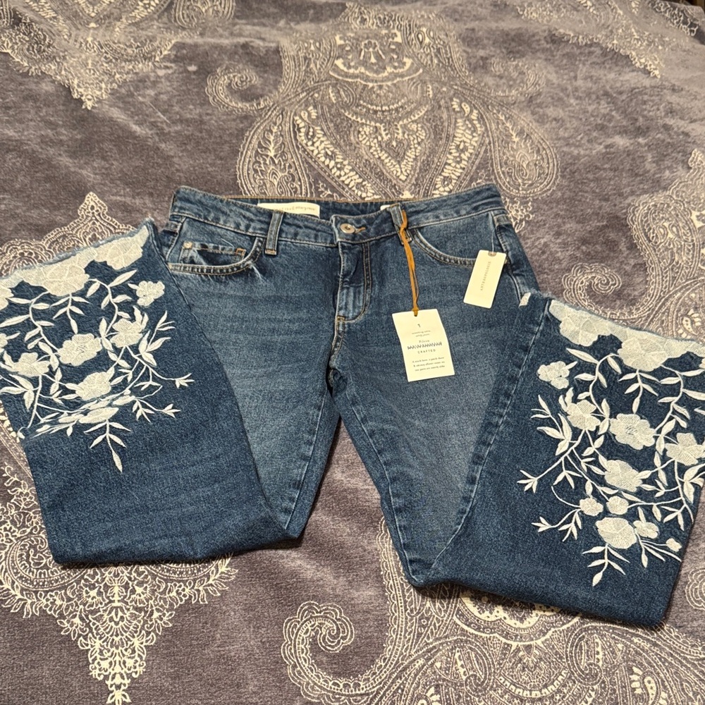 Pilcro and the Letterpress Blue Denim Jeans Sz 26